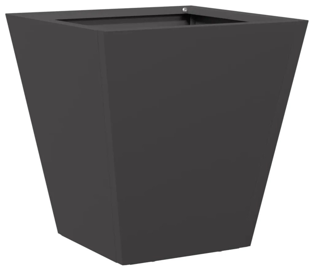 Vaso/floreira de jardim 2 pcs 30x30x30 cm aço preto