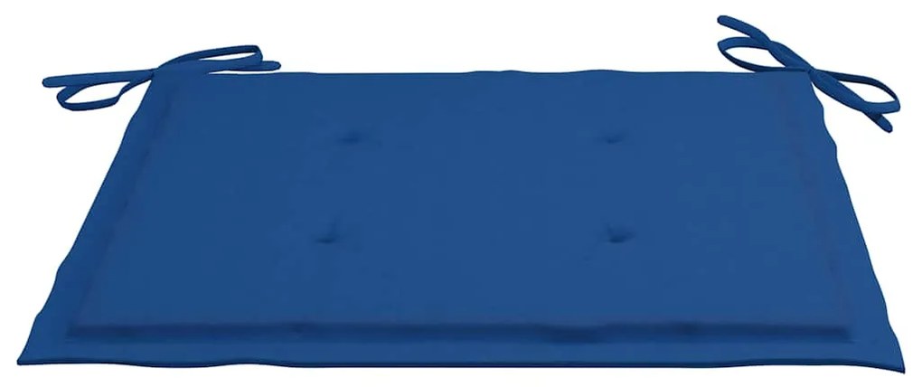 3 pcs conj. jantar dobrável exterior c/ almofadão teca maciça
