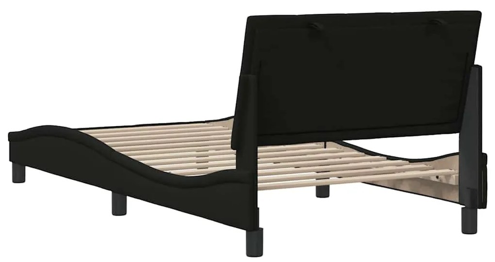 Estrutura de cama sem colchão 100x200 cm tecido preto