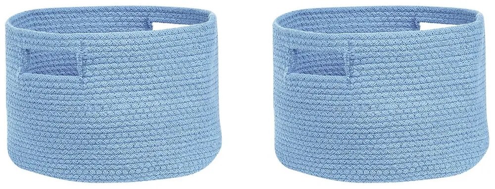 Conjunto de 2 cestos em algodão azul CHINIOT Beliani