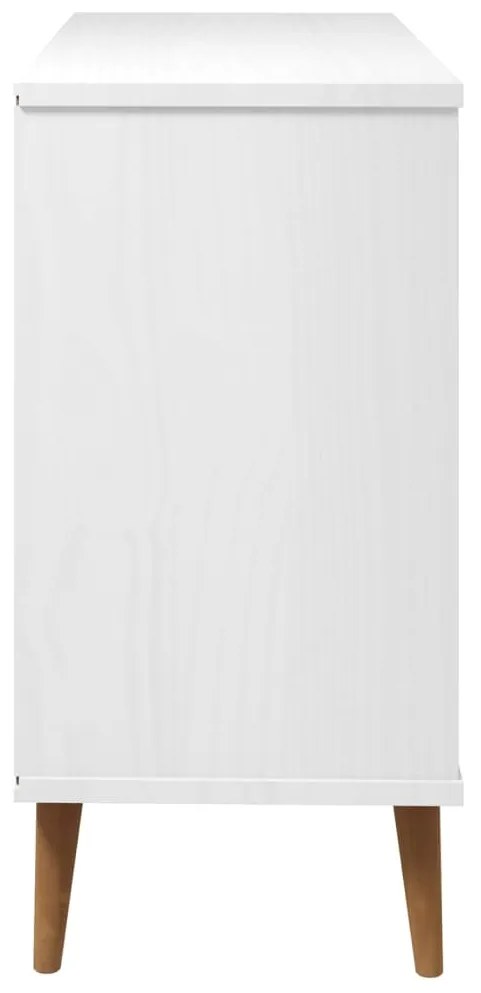 Armário de gavetas MOLDE 113x40x80 cm pinho maciço branco