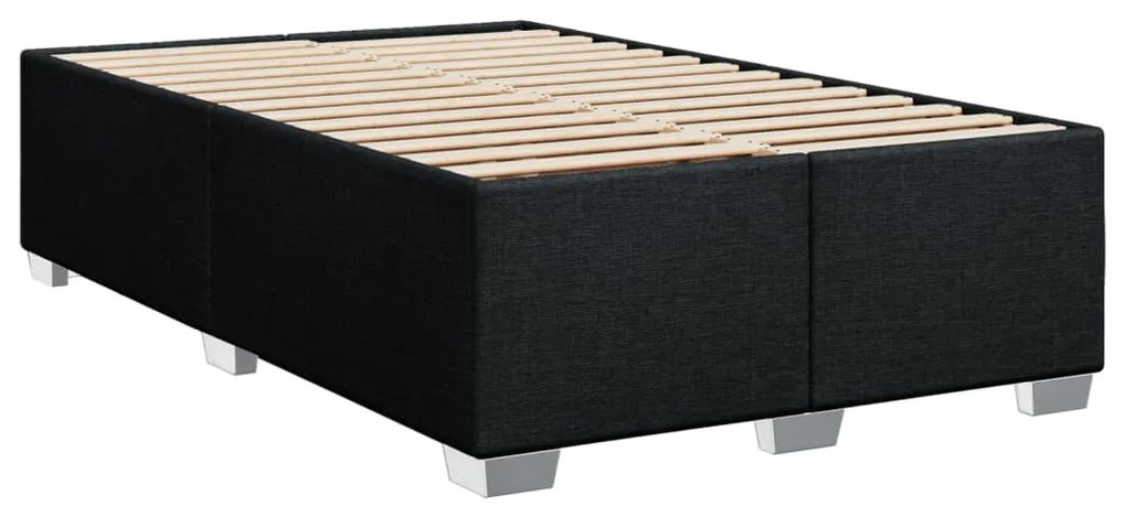 Cama boxspring com colchão 120x190 cm tecido preto