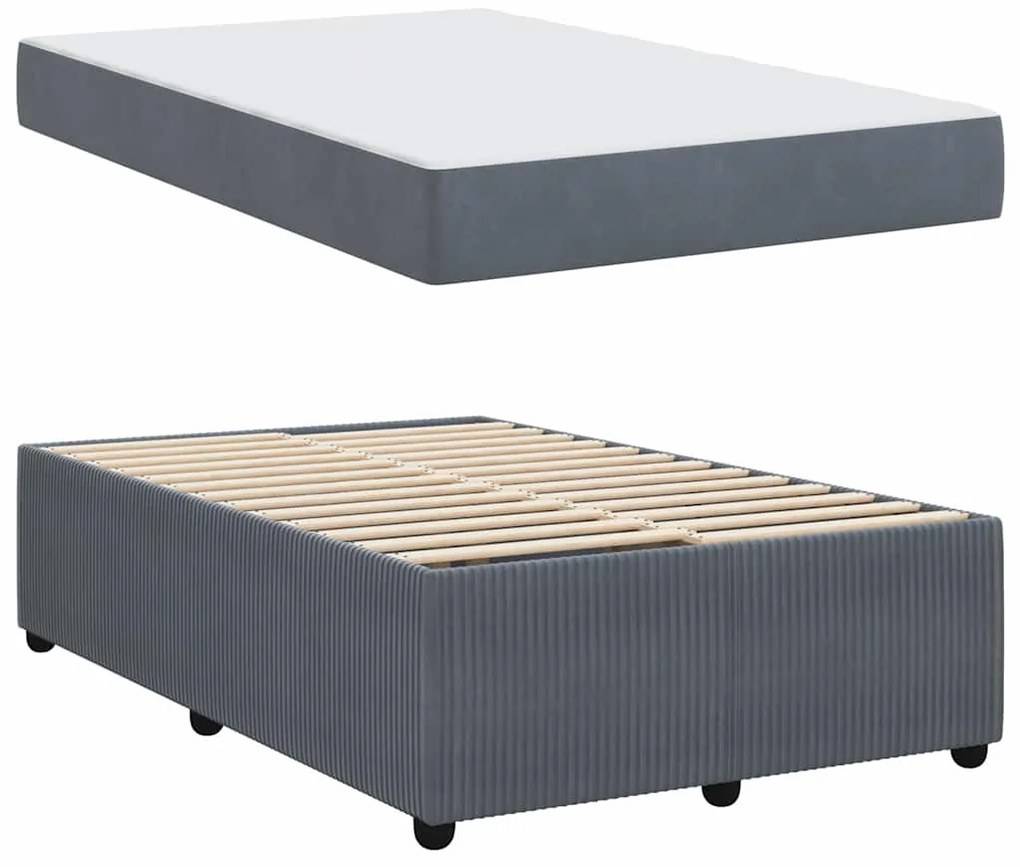 Estrutura de cama com colchão Cinzento escuro 120 x 190 cm