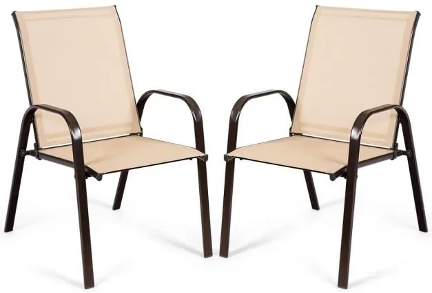 Cadeira de jantar para área externa com 2 peças e apoio de braço - preta