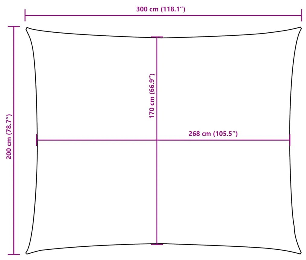 Para-sol estilo vela tecido oxford retangular 2x3 m laranja
