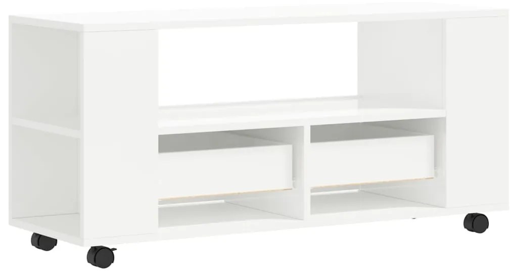 Móvel de TV 102x34,5x43 cm derivados madeira branco brilhante