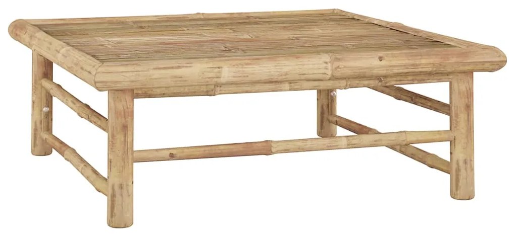 7 pcs conj. lounge jardim em bambu c/ almofadões cinza-escuro