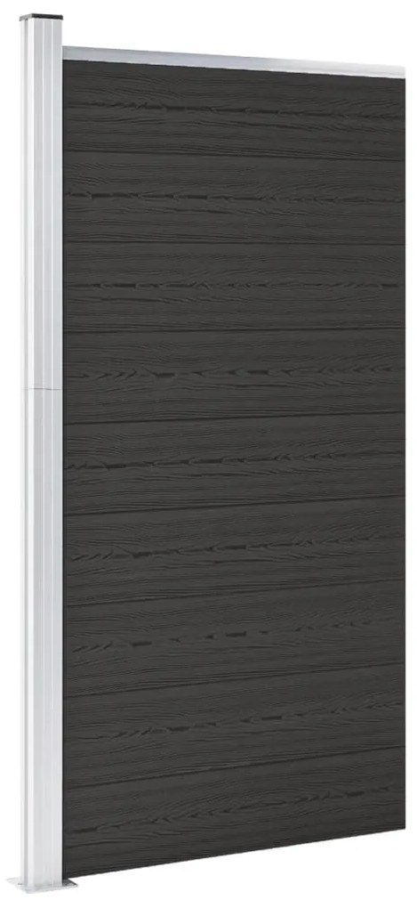Painel de cerca 95x186 cm WPC preto