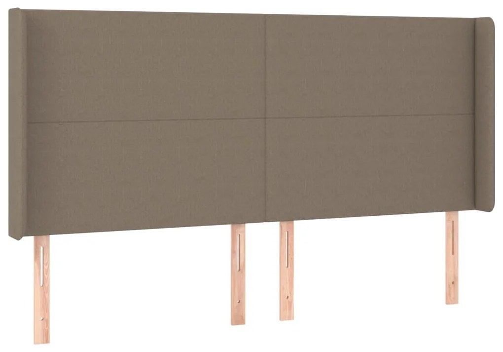 Cama box spring colchão/LED 160x200 cm tecido cinza-acastanhado