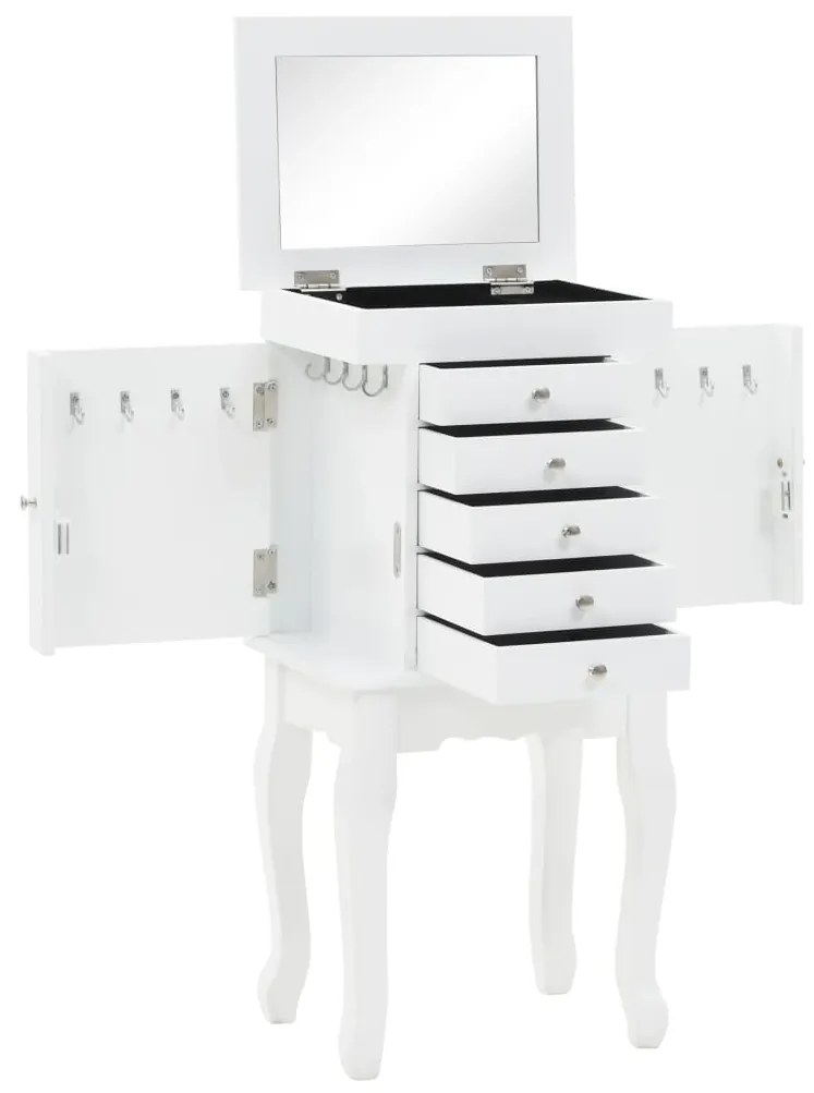 246960 vidaXL Móvel guarda-joias de pé branco