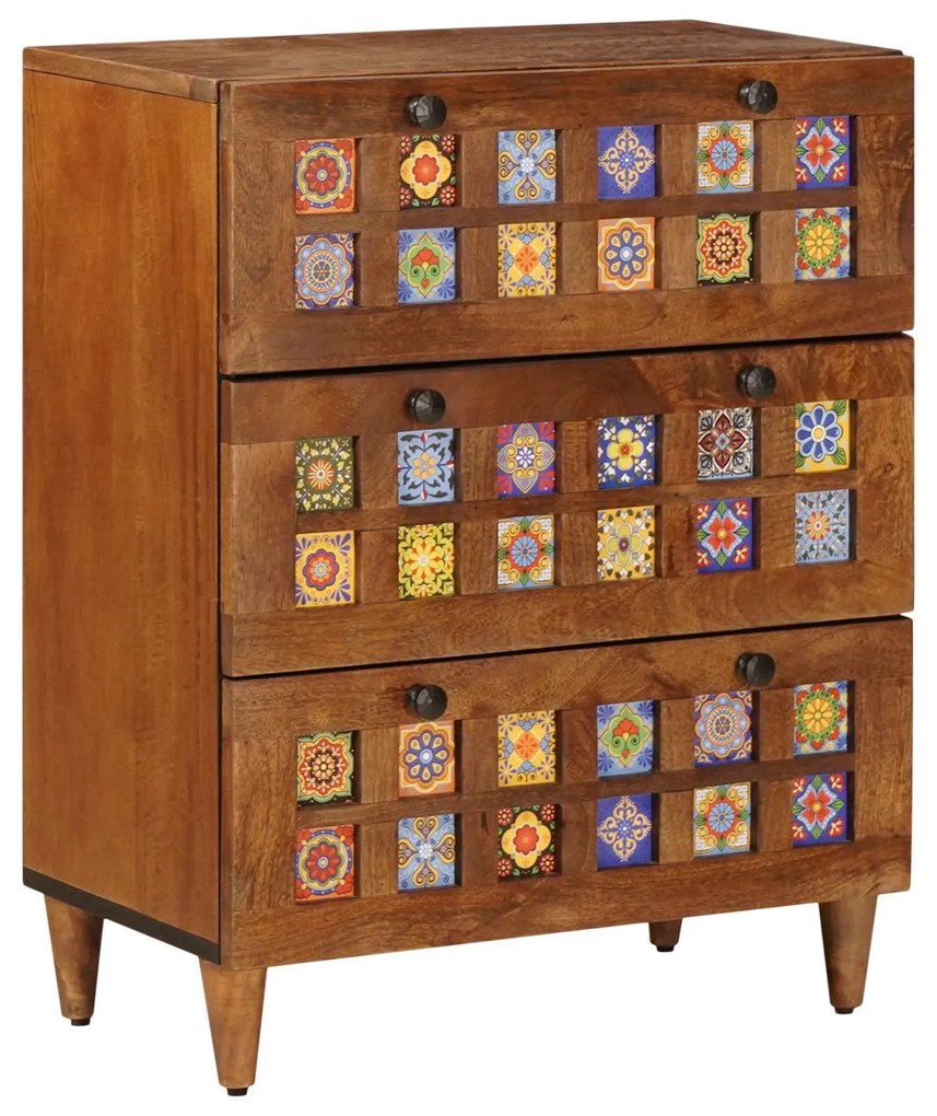 vidaXL Buffet Nogueira 60 x 33,5 x 75 cm Madeira de manga maciça