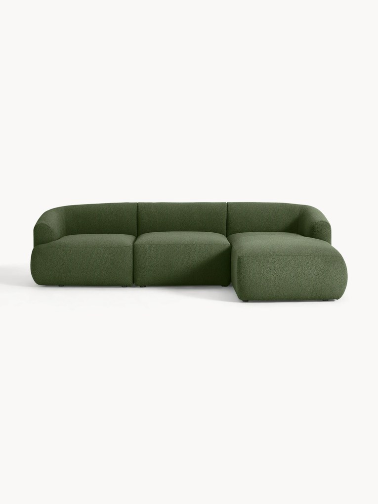 Sofá de canto modular em bouclé Sofia (4 lugares)