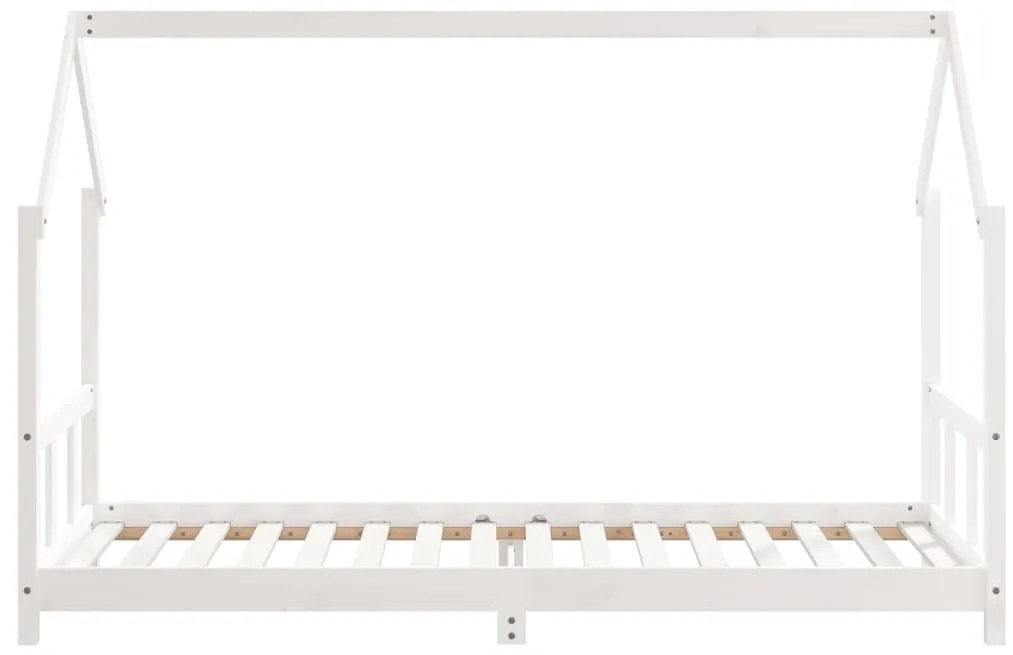 Estrutura de cama infantil 90x200 cm pinho maciço branco