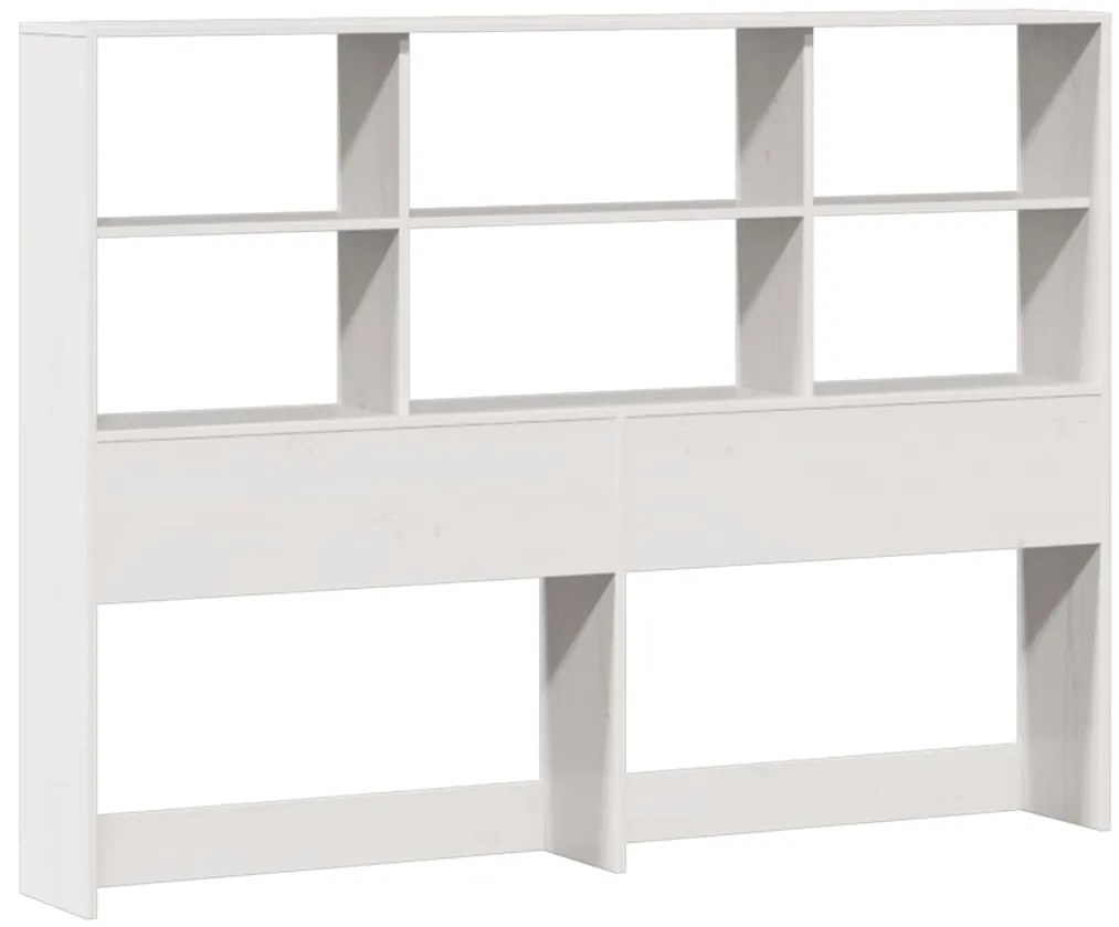 Cama com estante sem colchão 120x200 cm pinho maciço branco