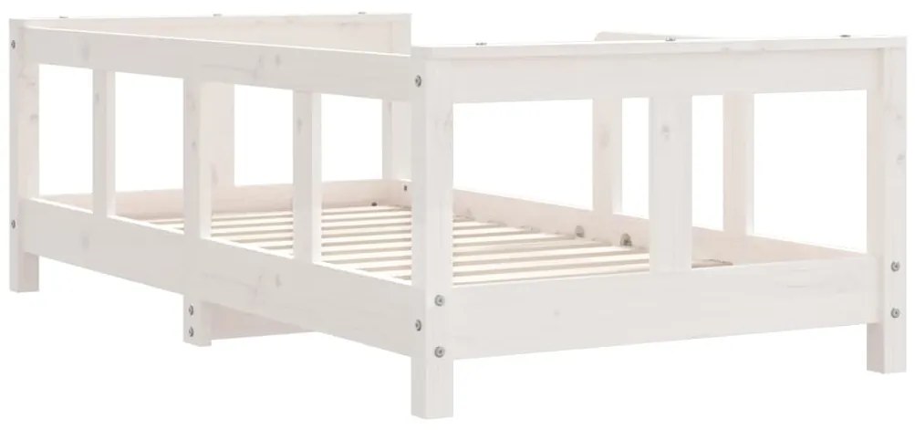 Estrutura de cama infantil 70x140 cm pinho maciço branco