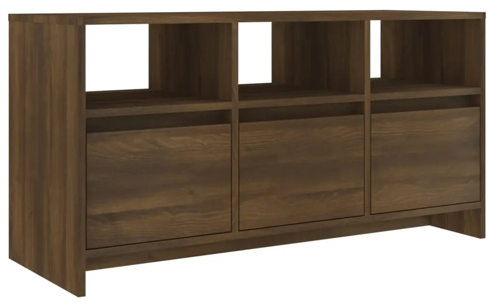 Móvel de TV Endy com 3 Gavetas e Compartimentos de 102 cm - Castanho -