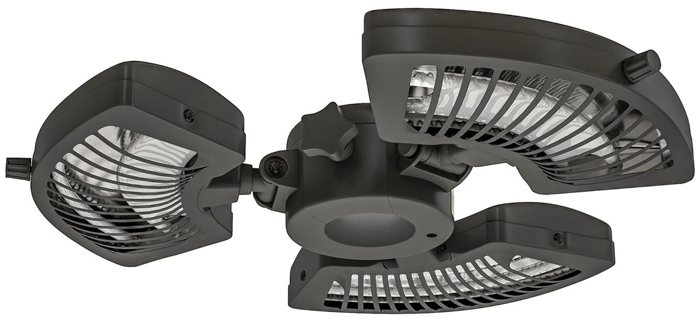 Aquecedor por Infravermelhos para Chapéu de Sol 2400W Aquecedor Exterior Elétrico de Alumínio com 3 Níveis de Aquecimento Ø55x8 cm Preto