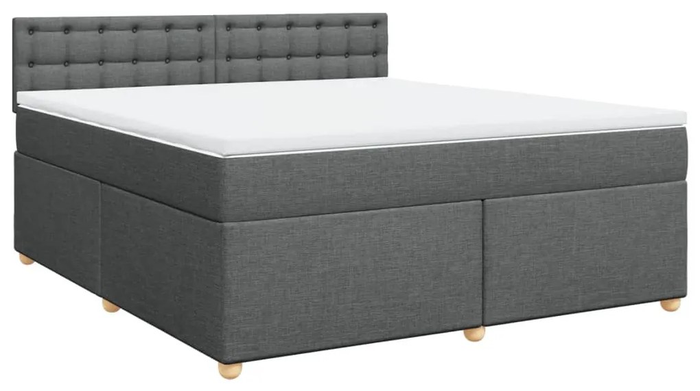 Cama com molas/colchão 180x200 cm tecido cinzento-escuro