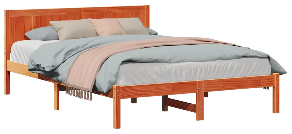 Estrutura de Cama Castanha Encerada Castanha Encerada