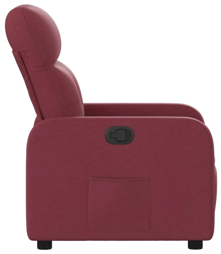 Poltrona reclinável tecido vermelho tinto