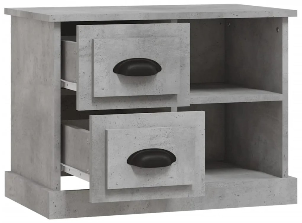 Mesa de cabeceira 60x35,5x45 cm cinzento cimento