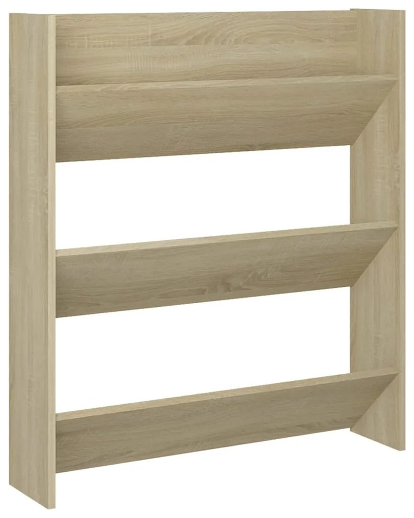 Sapateiras de parede 2 pcs 80x18x90 cm contrap. carvalho sonoma