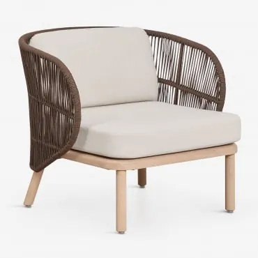 Poltrona De Jardim Em Madeira De Acácia E Corda Trançada Capri Castanho Chocolate - Sklum