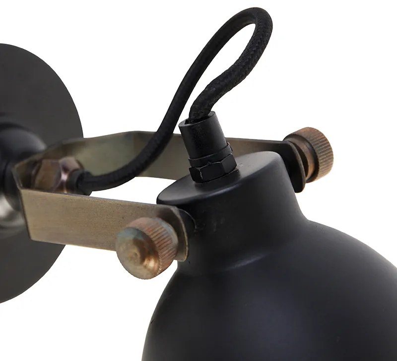 Aplique Industrial Preto com Dourado Ajustável - Liko