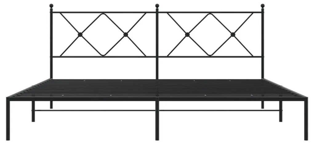 Estrutura de cama em metal com cabeceira 180x200 cm preto