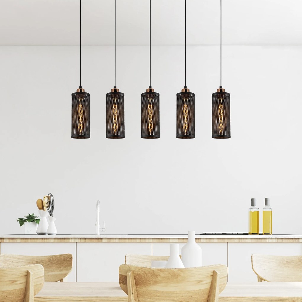 Candeeiro de Teto Amasra – Preto Bronze – 80 x 10 cm