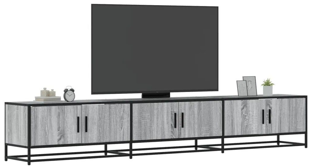 Móvel de TV 240x35x41 cm derivados de madeira cinzento sonoma