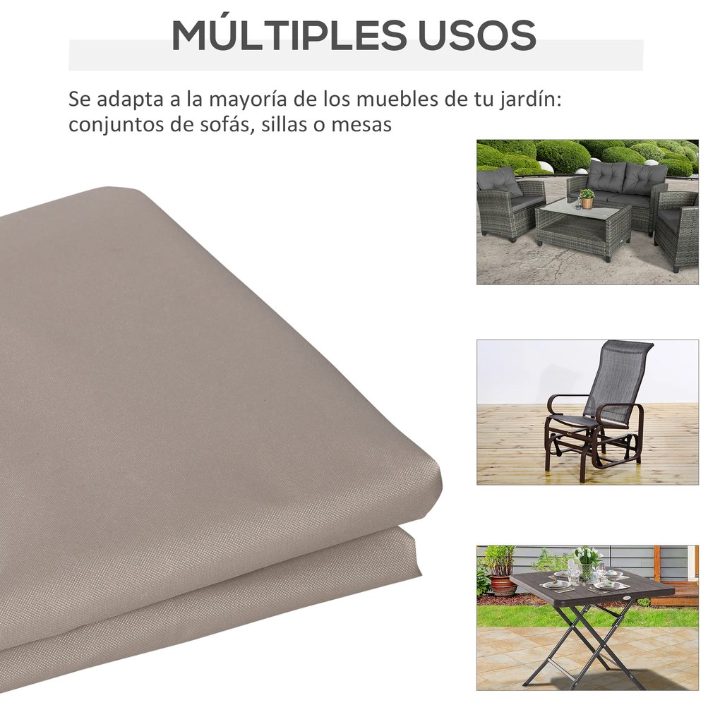 Outsunny Capa para móveis de jardim 600D Oxford Proteção contra poeira Capa contra raios ultravioleta para móveis de exterior 127x72x76 cm para mesas cadeiras sofás marrom