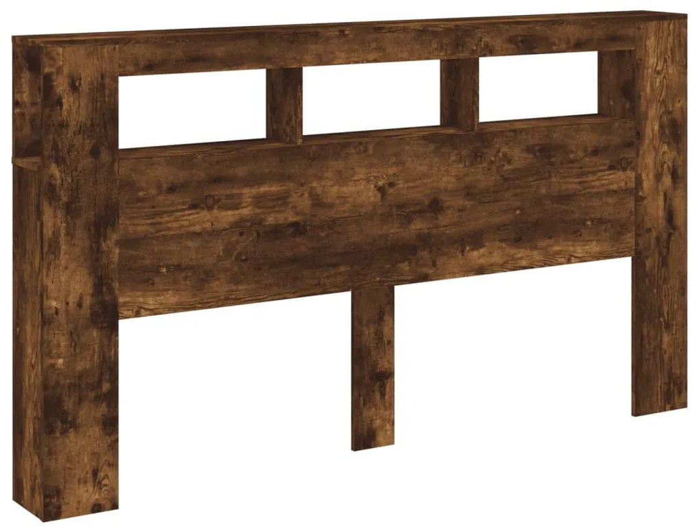 Cabeceira c/ LEDs 180x18,5x103,5 cm carvalho fumado