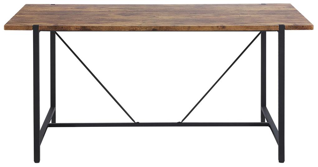 Mesa de jantar castanho escuro e preto 160 x 80 cm SARITAS Beliani
