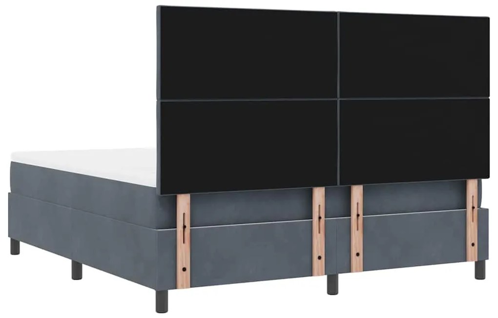 Cama Box com Colchão vidaXL Cinza Escuro Super King Veludo