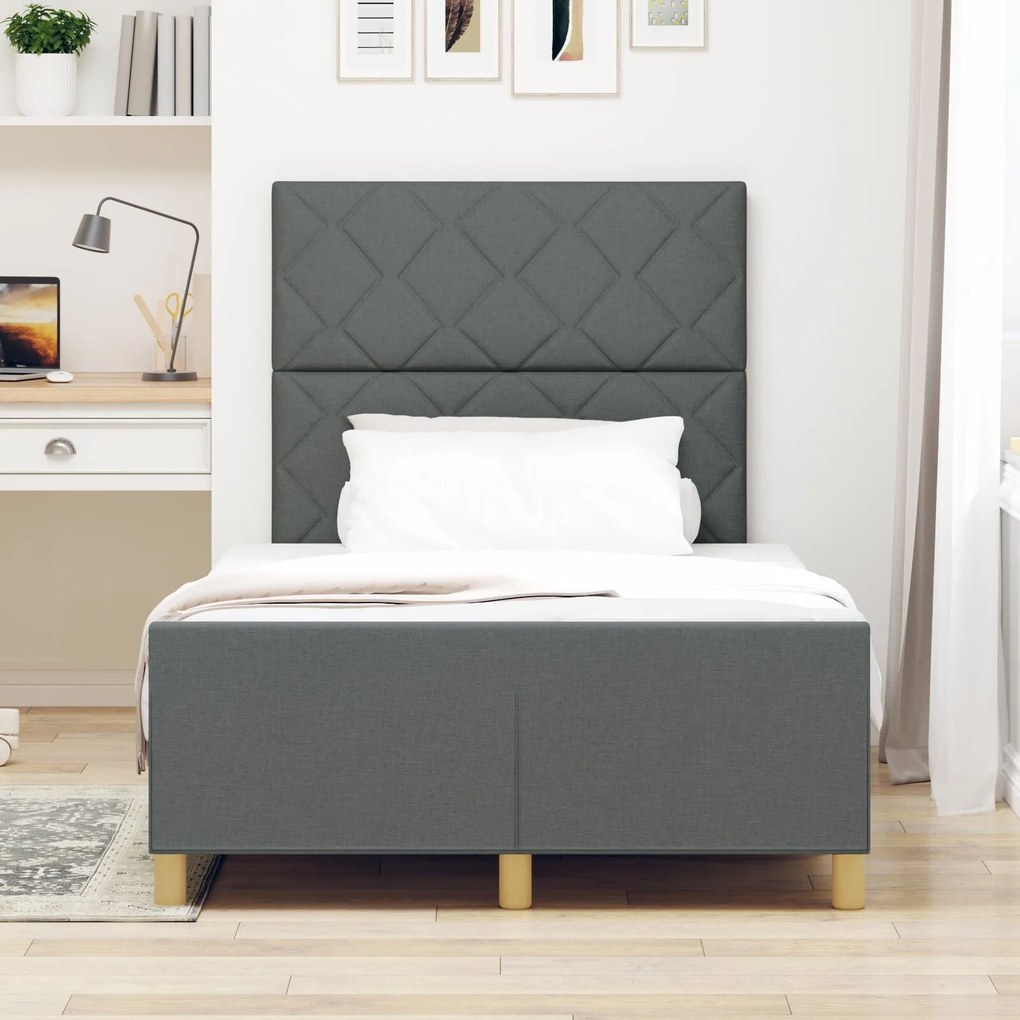 Cama vidaXL Cinza Escuro 120x200 cm em Tecido