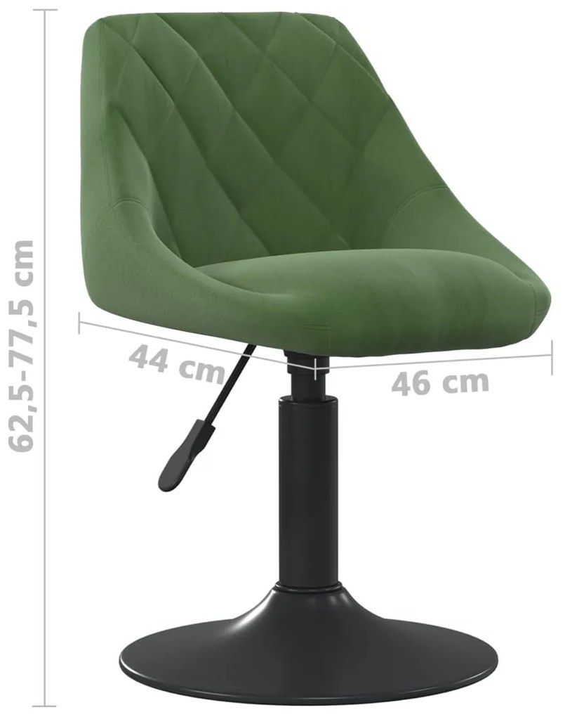 Cadeiras de jantar giratórias 6 pcs veludo verde-escuro