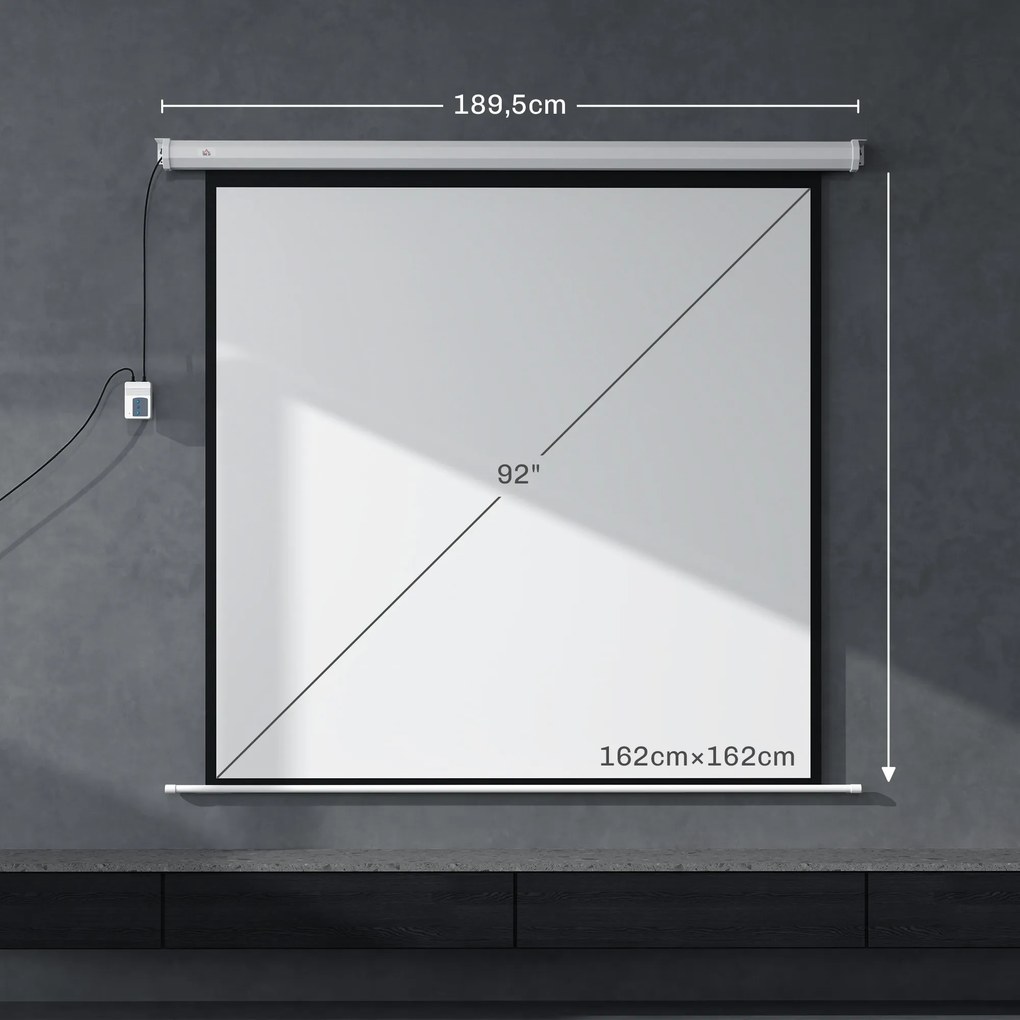 Tela de projeção 189,5 x 189,5 cm 233,7 cm 1:1 HD 4K Rolo-tela para cinema em casa para cinema em casa Apresentações de escritório
