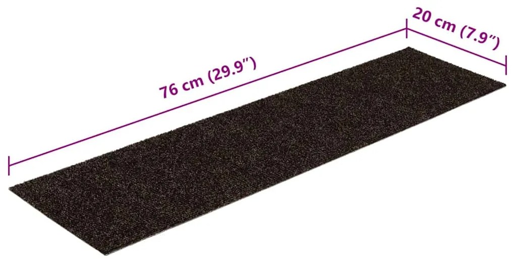 Tapetes de escada adesivos 30 pcs 76x20 cm retangular