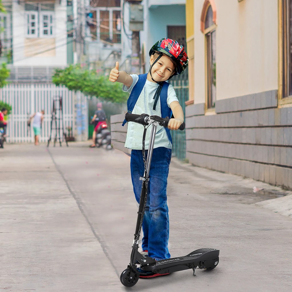 Trotinete Elétrica para Crianças + 7 Anos trotinete Dobrável com Altura Ajustável 24V Bateria Recarregável Velocidade até 12 km/h e Carga 50 kg 74x36x