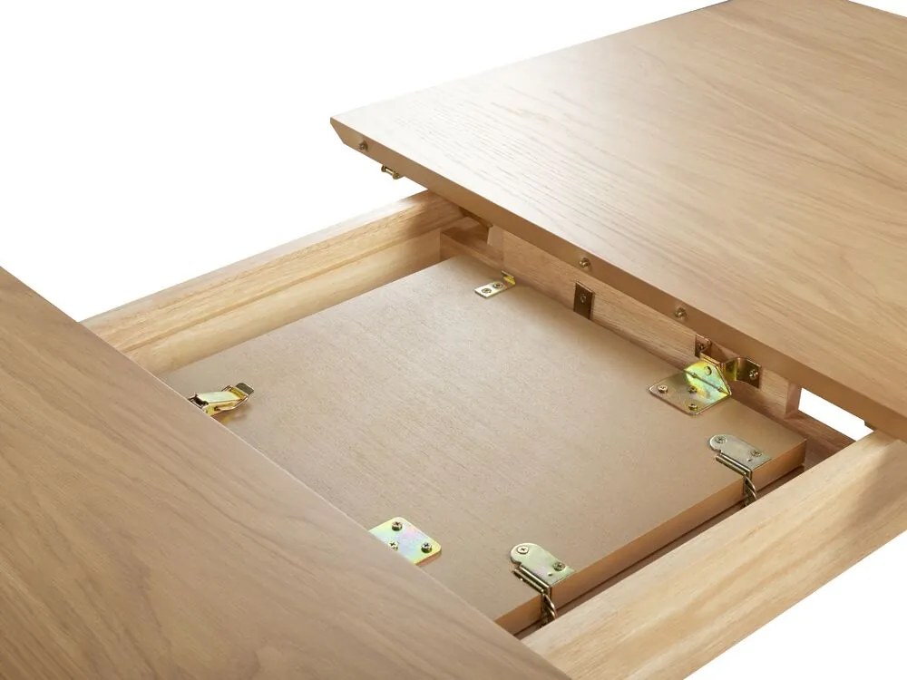 Mesa de refeição extensível em madeira castanha clara 120/150 x 75 cm MADOX Beliani
