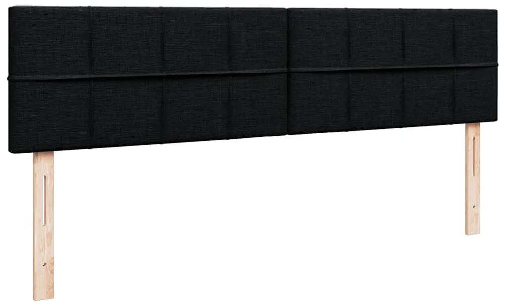 Estrutura de cama otomana com colchão 200x200 cm tecido preto