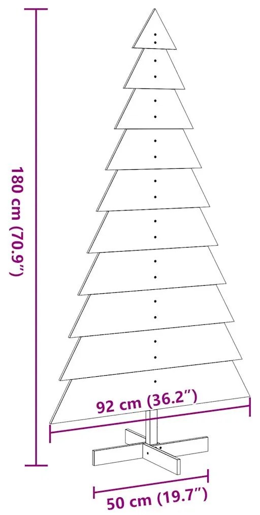 Árvore de Natal decorativa 180 cm pinho maciço castanho-mel