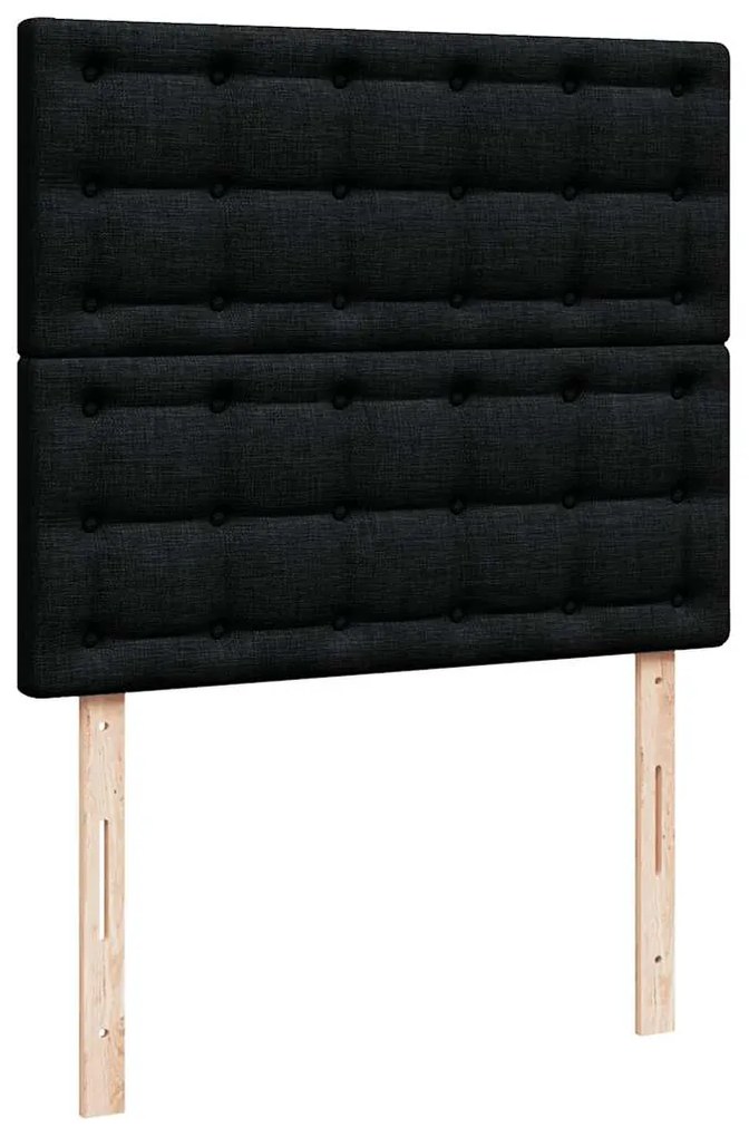 Estrutura de cama otomana com colchão preto 120x190 cm tecido