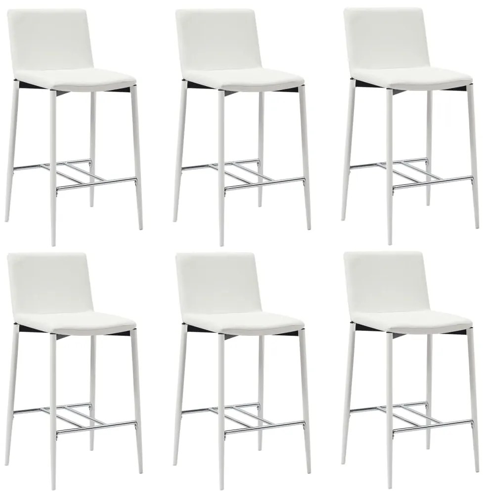 vidaXL Bancos de bar 6 pcs couro artificial branco