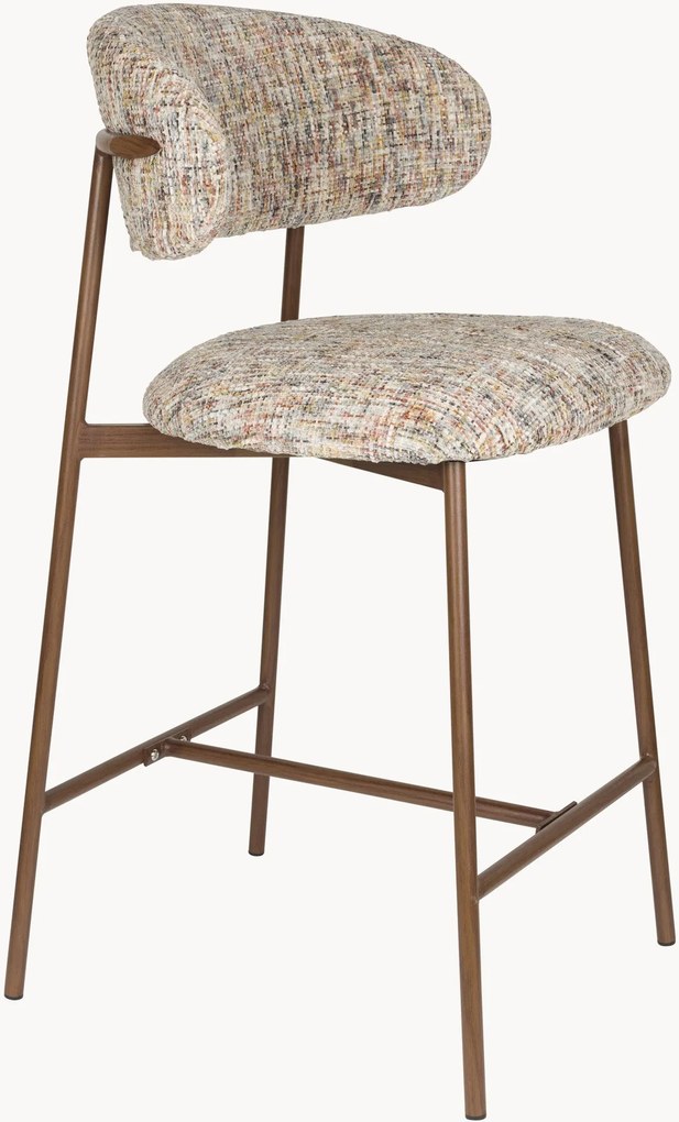 Cadeiras de balcão estofadas Claes, conjunto de 2