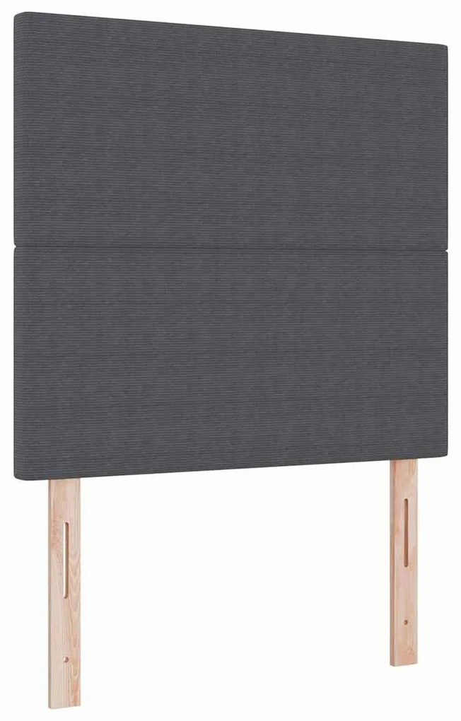 Cabeceira LED vidaXL Cinza Escuro 100 cm em Tecido Corduroy