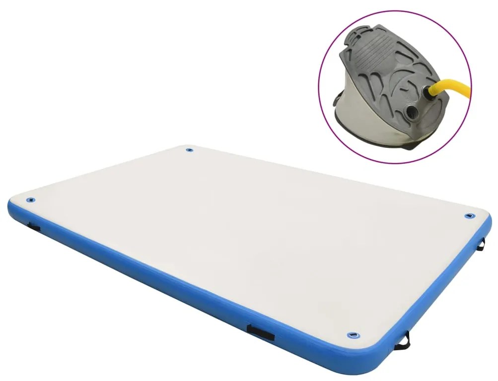 92722 vidaXL Plataforma flutuante insuflável 300x150x15 cm azul e branco
