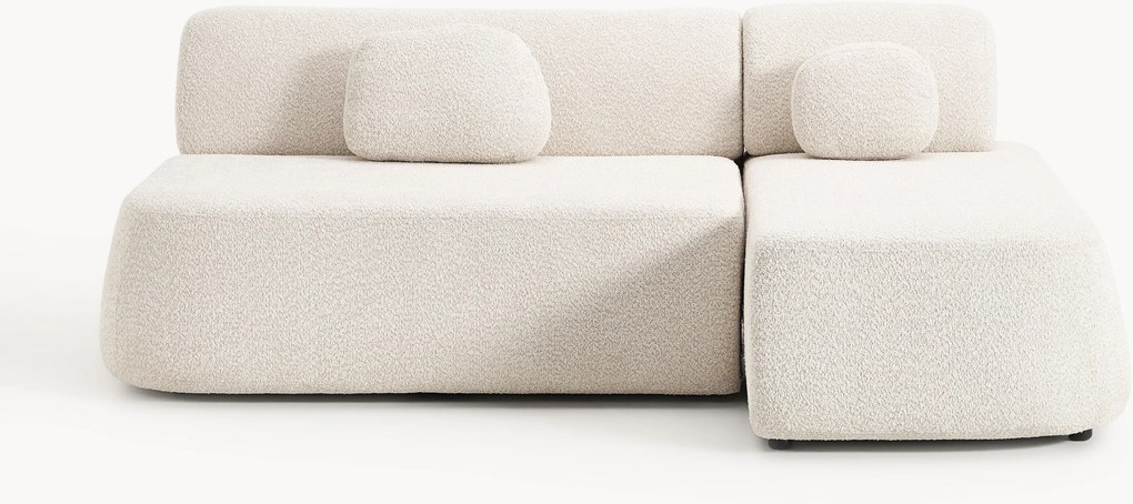 Sofá-cama de canto em teddy-bouclé Pao