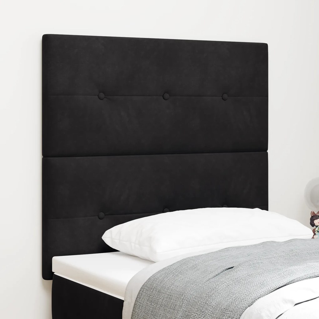 Cabeceira LED vidaXL Preto 90 cm Veludo